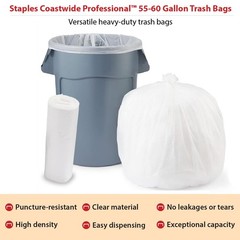 Staples Coastwide Professional 55-60 Gallon Trash Bag 38 X 60 High Density 14