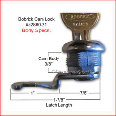 Bobrick Cam Lock Set #52860-21 for Paper Towel & Toilet Tissue Disp. (1/set)