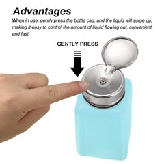 3pcs 17 Oz/500ml Alcohol Push Down Pump Dispenser Bottle Press, Blue