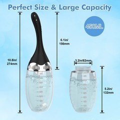 Automatic Electric Enema Bulb with 3 Speeds, Silicone Anal Transparent
