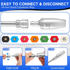 Tool Daily Turbo Nozzle Pressure Washer, Stainless Steel 360° 3.0, Silver