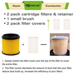 2 Pack Standard Cartridge Filter Replacement for Vacmaster VCFS,…