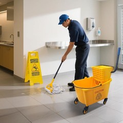 Kefanta 35 Qt Side Press Wringer Combo Commercial Mop Bucket on Wheels