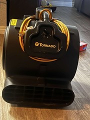 Tornado High Velocity Air Mover Blower Dryer Black with Yellow Cord Powerful Fan