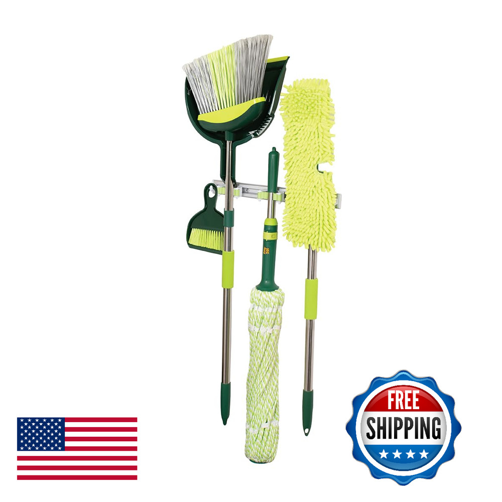 Pine-Sol 7-Piece Broom & Mop Cleaning Set – Angled Broom, Dustpan, Twist & Micro
