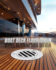 Boat Deck Floor Drain, 1-1/2 Inch (38Mm) 90 Degree Marine 316 Stainless Steel He