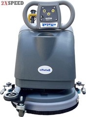 Emotor 15” Brush Foldable Walk Behind Hand Push Floor Scrubber Machine
