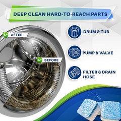 Washing Machine Cleaner Tablets, 24 Pack–Deep Cleaning Tablets for Top &…
