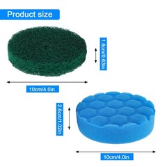 Electric Spin Scrubber Replacement Brush Heads Set, 10 Piece Black/Blue/Green