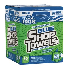 Sellars 55202 1-Ply 10 x 12 TOOLBOX Shop Towels – Blue (4/Carton) New