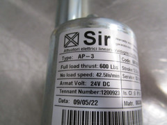 New SIR AP-3 Linear Actuator 24V DC 42.5 In/Min 4.24″ Stroke Full Thrust 600 Lb