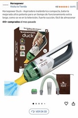 Horsepower Duck Cordless Ultra-Compact Vacuum, Strong Suction, Accessories