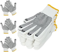 Unisex white cotton polyester knittedsafety gloves,suitable for gardening