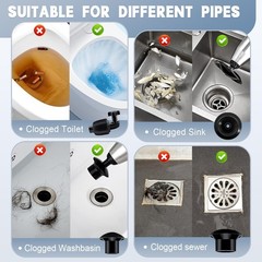 High Pressure Toilet Plunge, Power Toilet Plunger Drain Clog Remover, Multi-D…