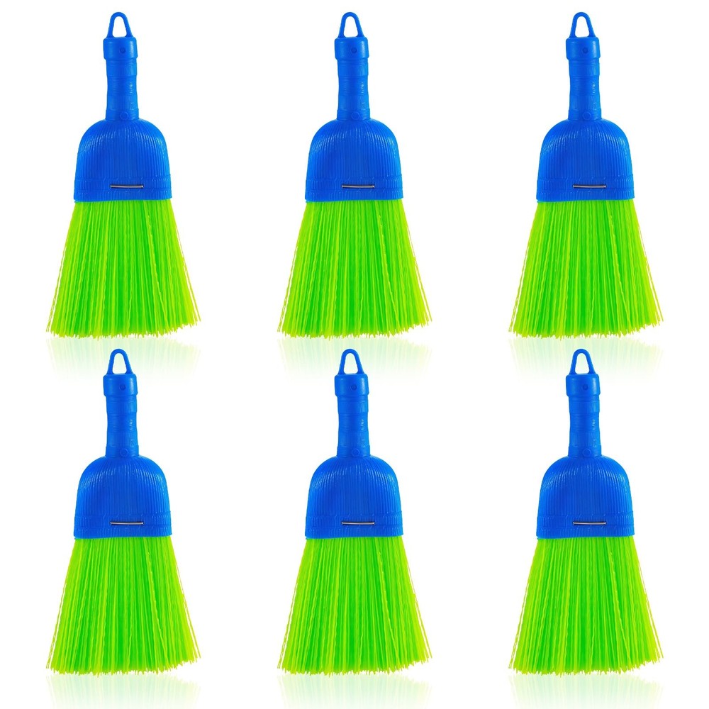 6 Pcs Whisk Broom Poly Fiber Handheld Brush Hand Outdoor Car Blue