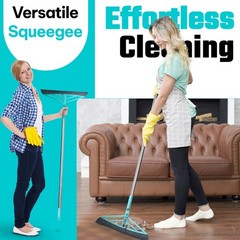 Petme Tender Magic Broom Squeegee Dog Pet Hair 45 inches, Silver Blue