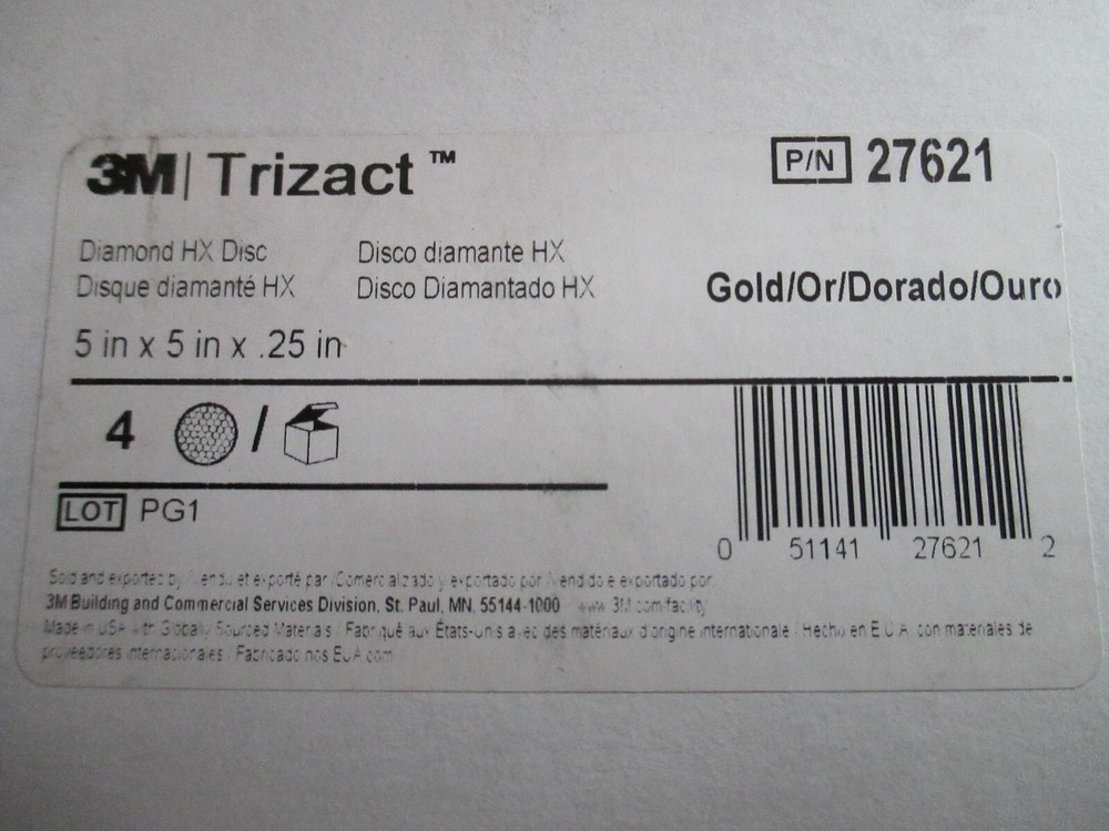 3M 27621 TRIZACT BOX OF 4 DIAMOND HX DISCS 5″ GOLD COARSE FLOOR POLISHING