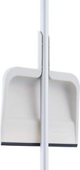 Set of Angle Broom with Telescopic Handle and Clip-On Dustpan with Low Edge Lip