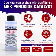 Fiberglass Supply Depot Clear Mek Peroxide Catalyst Hardener 4oz Bottle