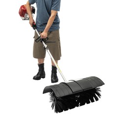 52cc 1.25kw Gas Power Nylon Brush Broom Sweeper Grass Driveway Turf Snow Clean