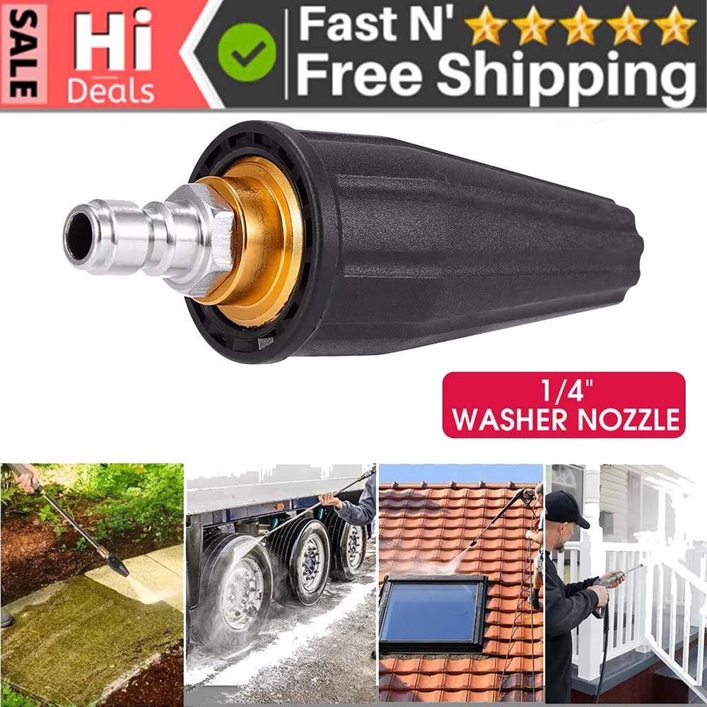 4000PSI 1/4″ High Pressure Washer Rotating Turbo Nozzle Spray Tip 4.0 GPM Spray