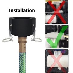 275 330 Gallon IBC Tote Tank Drain Adapter Fittings 2″ Cam Lock 2 Inch, Black