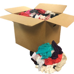 PALLET OF COLORED T-SHIRT RAGS – 50 LBs – 12 BOXES – 600 LB – FREE SHIPPING!!