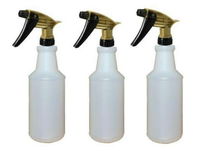 [3 Pk] Acid Resistant Chemical Spray Head Leak-Free Nozzle (with 32 Oz Bottles)