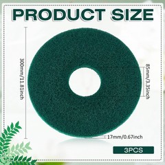 Mayjoydiy 3Pcs Green Round Scrub Pads For Floor Buffer Machine Floor Round