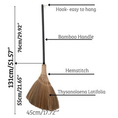 Bmart Home Natural Whisk Straw Soft For Indoor-Outdoor Cleaning Yard Sofa Car