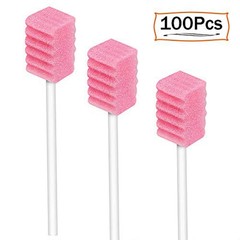 (100 Pack) Disposable Oral Swabs, 50 Count (Pack of 1), 100pcs-tooth Pink