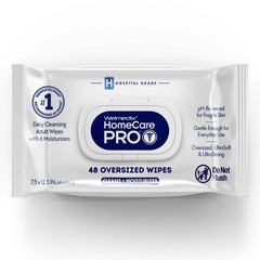 Welmedix Adult Bathing Wipes – Oversized No Rinse 48 Count (Pack of 1), White
