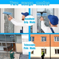Veebuyla 16Ft Reach Window Squeegee Kit Extension Pole 2-In-1 Professional