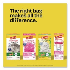 Glad 78900 Kitchen Drawstring Trash Bags – Gain Original/White (240/Carton) New
