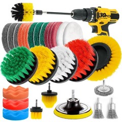 30 Piece Drill Brush Attachments Set, Scrub Pads & Sponge & Colorful