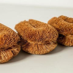 Pack of 3 Tawashi Vegetable Scrub Brush,100% Natural Coconut Coir Fiber