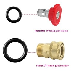 5 Pack Pressure Washer Spray 0.25 inches, red, yellow, green, white, black