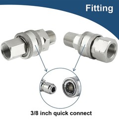 Raincovo Pressure Washer Quick Connect 3/8 Inch, 3/8” Connect, Silver