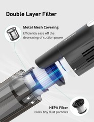 Aspiron Cordless Handheld Vacuum, 24KPA Powerful Car Black Grey