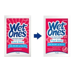 Wet Ones Moist Wipes Fresh Scent Anti Bacterial Singles – 24 ct, Pack of 2