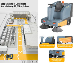 49″ Ride-On Floor Sweeper, 21Gal 48V 4*67Ah, CSR49