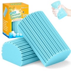 YFUIF 2-Pack Damp Clean Duster Sponge, Magic Sponge Eraser 2PC, Baby Blue