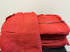 100 PIECES NEW RED INDUSTRIAL SHOP RAGS CLEANING TOWELS