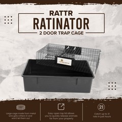 Rugged Ranch RATTR Live Rat Squirrel Chipmunk Metal 2 Door Trap Cage (Open Box)