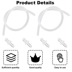 2 Pcs Milk Tubes Hoses with 4 Connectors, 14.96in Silicone M, Transparent