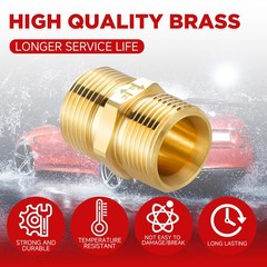 M MINGLE Metric M22 15mm Male Thread to 14mm Male, Brass – colored