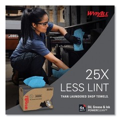Kimtech* KIMTEX Wipers, 1/4 Fold, 12 1/2 x 13, Blue, 66/Box, 8 Boxes/Carton