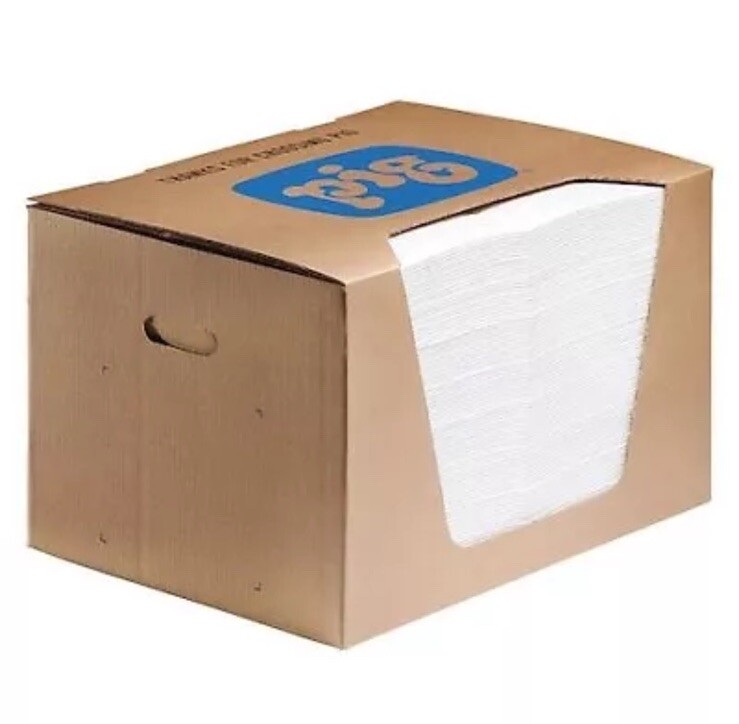 Pig Mat440 Sorbents, 22 Gal, 15 In X 20 In, Oil, White, Polypropylene