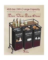 VASAGLE Laundry Sorter, 43.5 Gal. (165 L) Laundry Hamper Basket… FAST USA SHIP