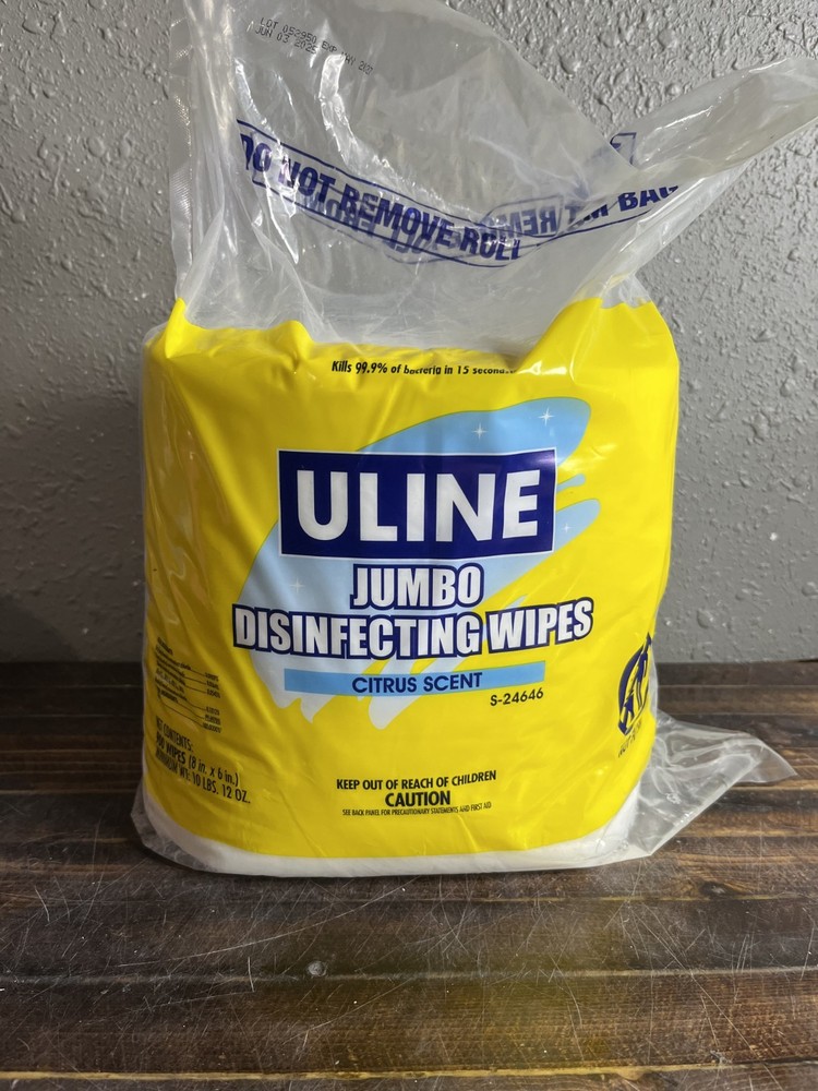 Uline S-24646 Jumbo Disinfecting Wipes Citrus Scent 900 Count Roll Refill